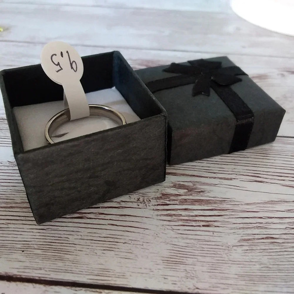 NIB Size 9.5 Minimalist Silver-Tone Stainless Steel Ring - Picture 3 of 6